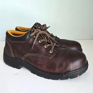 Timberland PRO Titan Oxford Work Shoes Men’s 12M Brown Leather Safety Toe